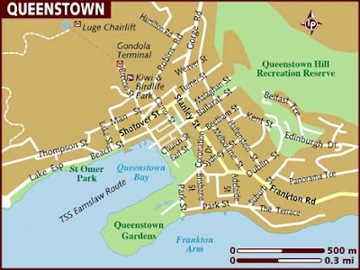 Political Map of Queenstown New Zealand