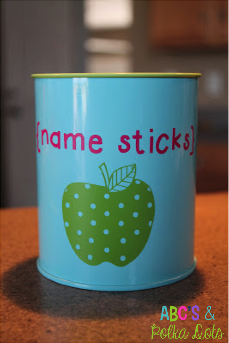 ABC's and Polka Dots Monday Made It Washi Tape Name Sticks