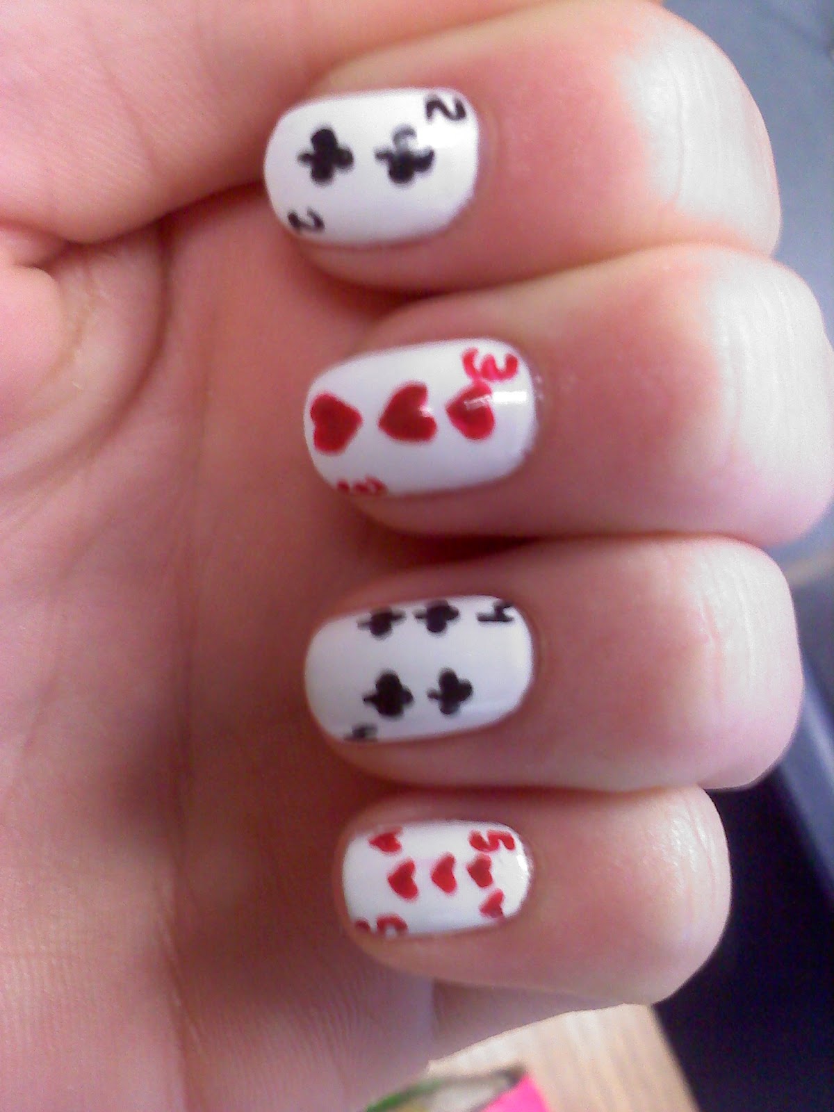 WeeklyWackyNails Deck of Cards Nail art