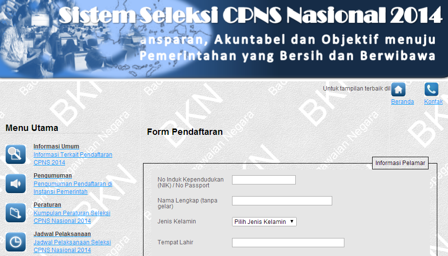 Pendaftaran CPNS 2014 Melalui Sistem Online « Hamizan Update