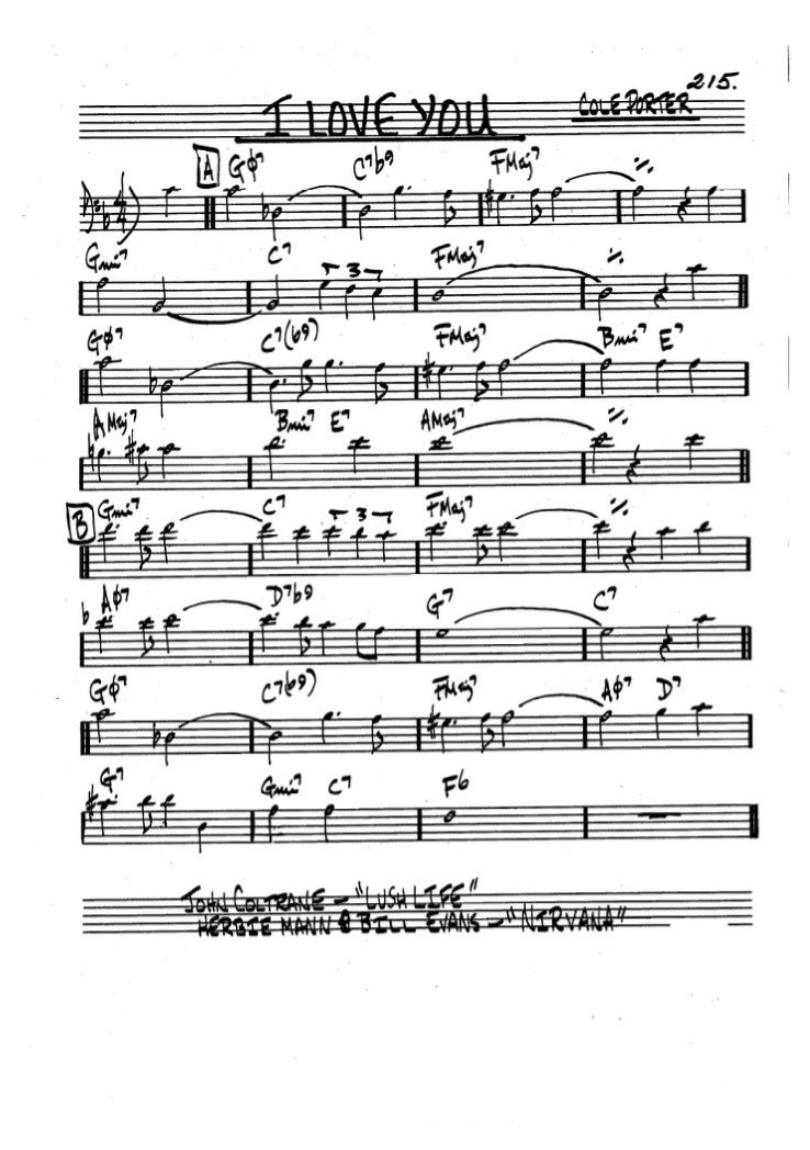 Cole Porter I Love you Partituras para Bajo