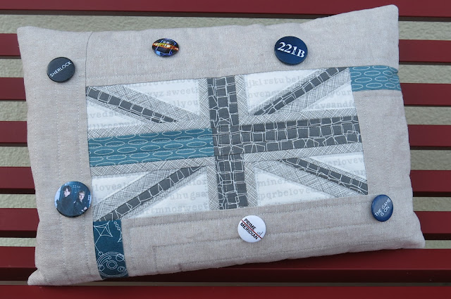 Union Jack quilted cushion