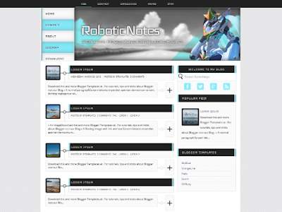 5 Template Anime Keren Untuk Blog Gratis Robotic Notes Blogger Template