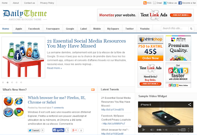 Daily v2.0 Blogger Template | Premium Blogger Templates