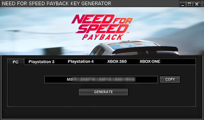 Need For Speed Payback Product Key Generator