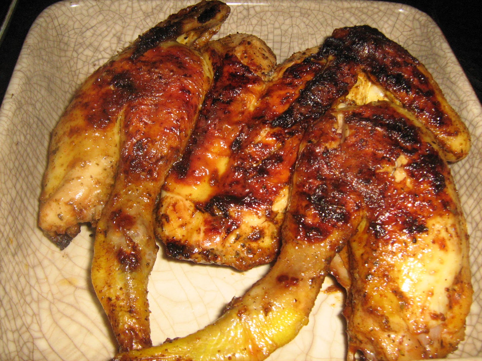 LAM BASSA'A: POULET GRILLE AUX VIN ROSE / GRILLED CHICKEN PARFUMED WITH ...