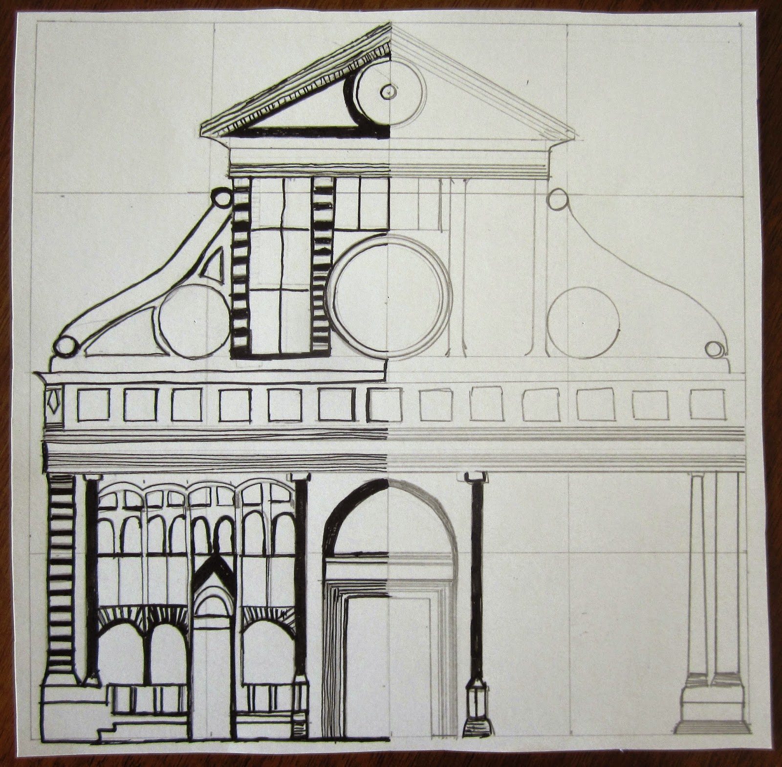 immaginrti S. Maria Novella. Architectural Drawing.