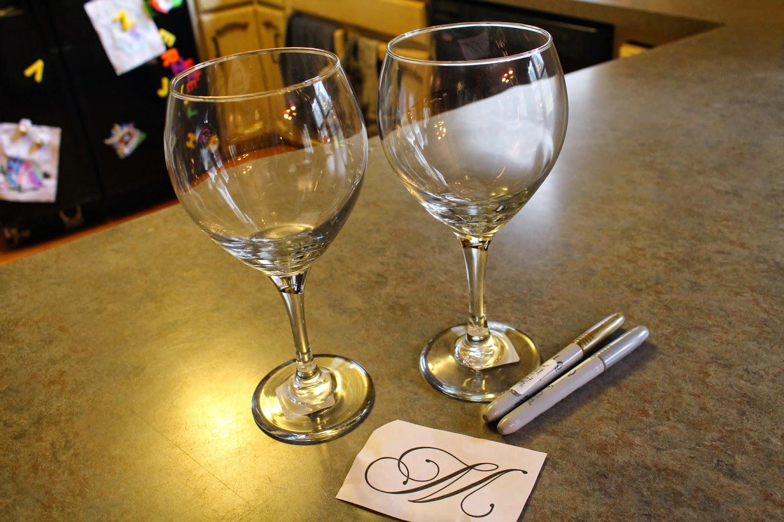 Cousins who Create Sharpie Monogrammed Wine Glasses