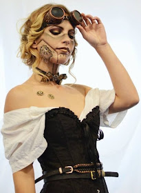 Steampunk special fx makeup. MUA create robots with rivets and gears beneath their skin.