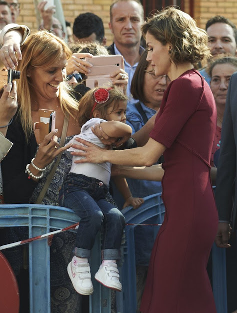 Queen Letizia attends the Opening of the training course 2015-2016 Secondary School "Javier García Tellez". Caceres