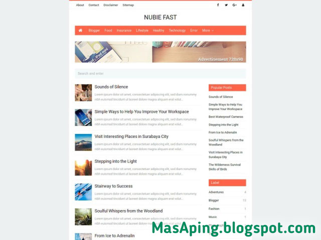 Template blogger SEO Ready terbaik 2018 Nubie Fast Gratis