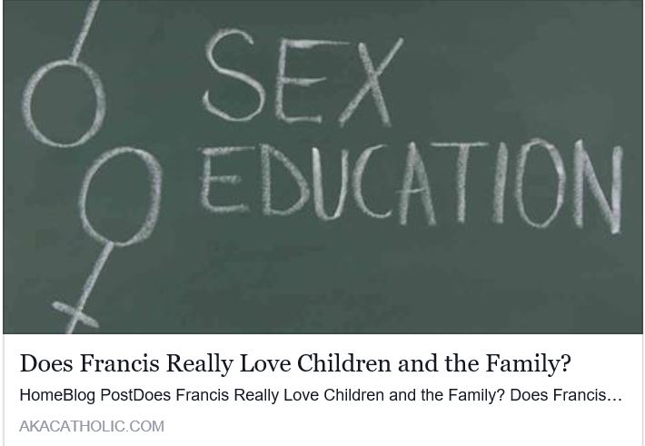Bergoglio promueve la  "educación sexual" prohibida por el Papa Pío XI