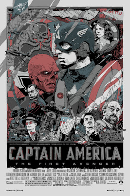 San Diego Comic-Con 2011 Exclusive Captain America: The First Avenger Mondo Screen Print Series by Tyler Stout - Metallic Variant Edition