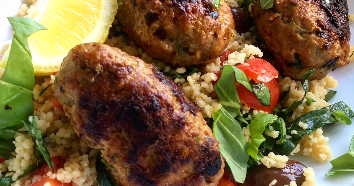 David Hall Food Turkey Kofta with Greek Cous Cous Salad