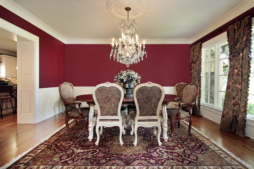 Comedores Elegantes con Paredes de Color Rojo - 11 Ideas