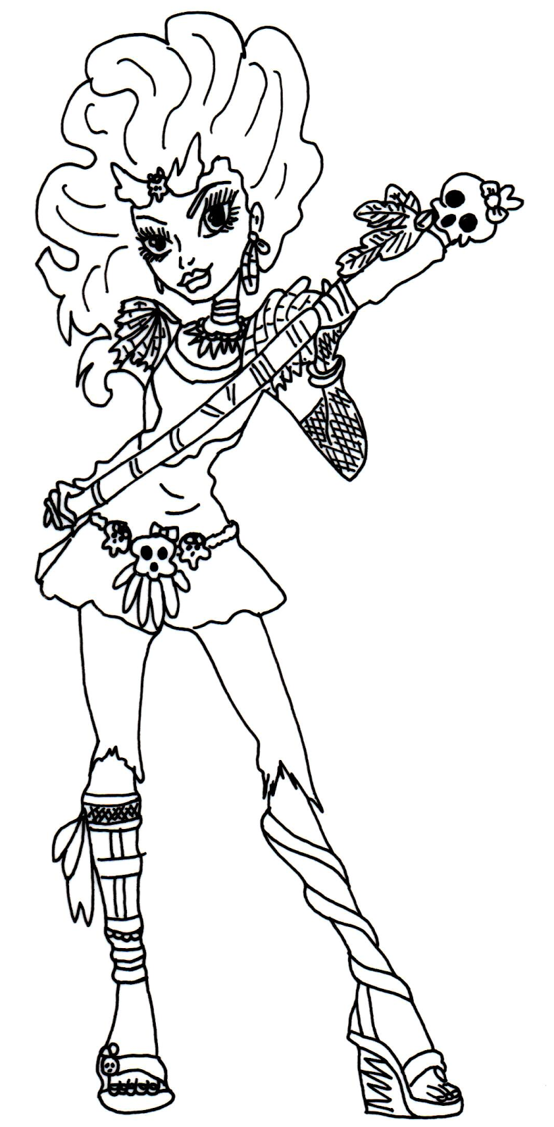 Animal Monster High Elissabat Coloring Pages for Adult