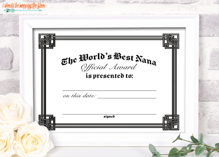 Free Mothers Day Certificate Printables I Should Be Mopping The Floor