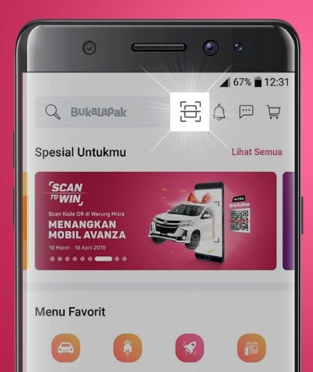 Scan QR Bukalapak bisa dapat mobil ! Scan QR Bukalapak bisa dapat mobil !