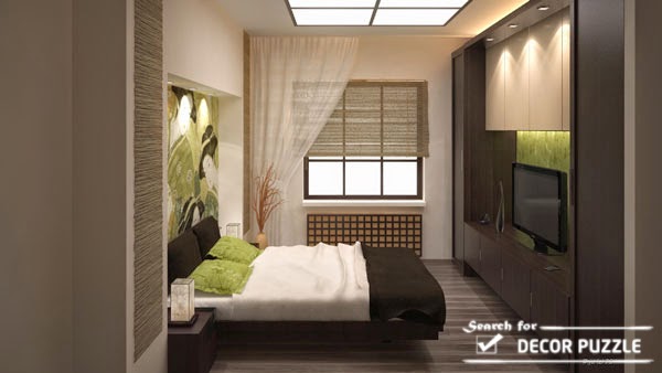 lovely japanese style bedroom design ideas, curtains