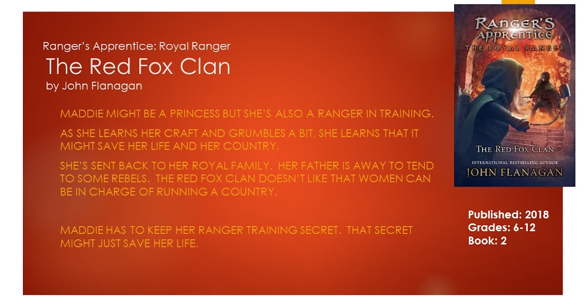 finansiere Tilkalde Blændende Young Adult Reading Machine: Ranger's Apprentice: Royal Ranger The Red Fox  Clan by John Flanagan