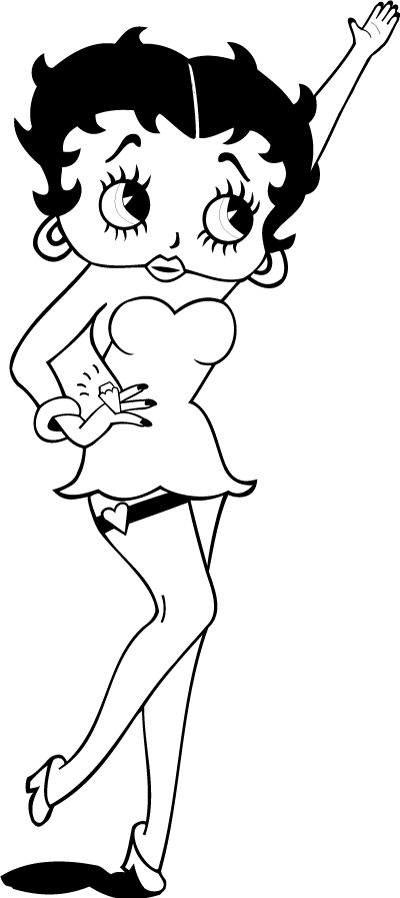 Betty Boop om te kleuren on Pinterest  Betty Boop Coloring Pages and 