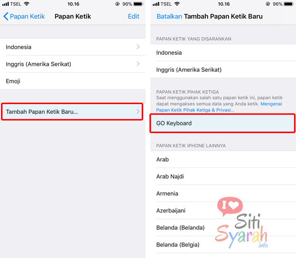 cara setting papan ketik iphone 