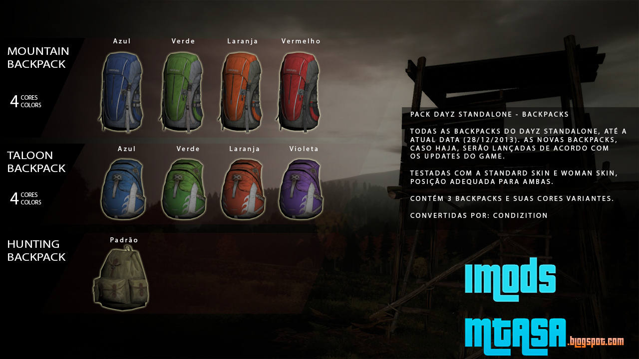Backpacks DayZ Standalone iMods MTA