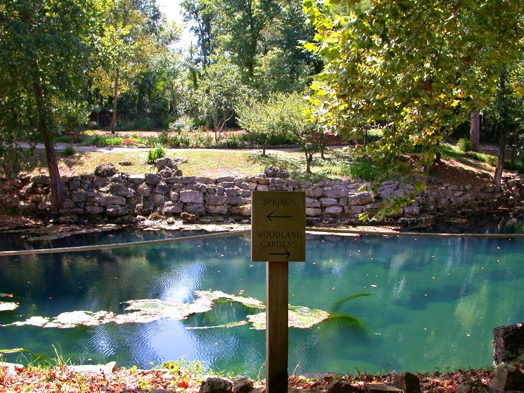 The water at Blue Spring Heritage Center in Eureka Springs is a beautiful aqua color!