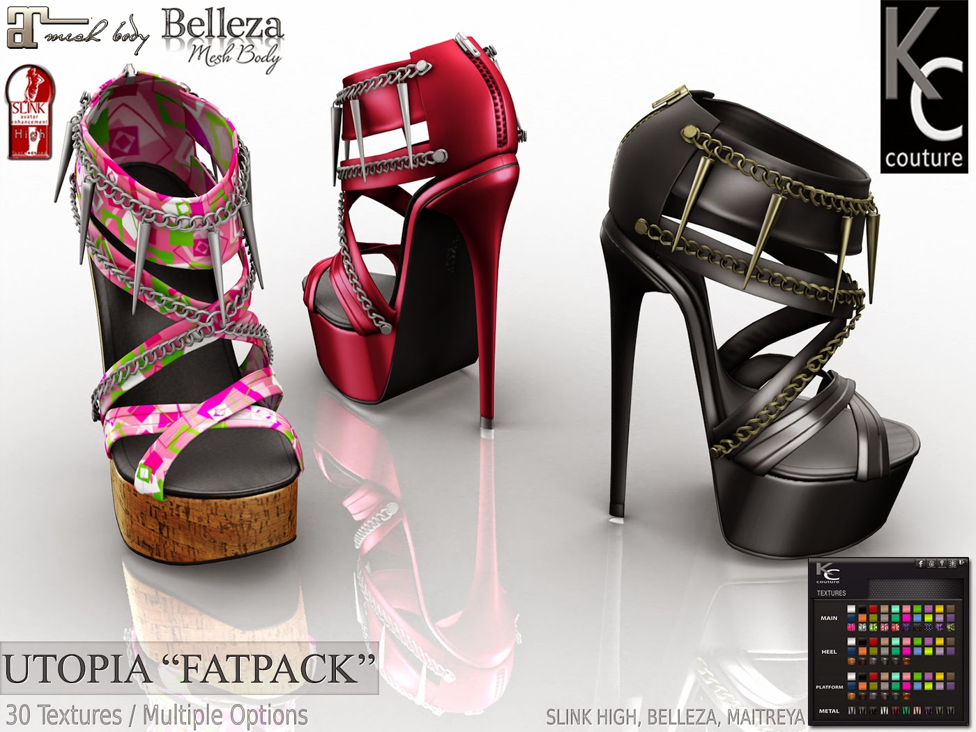 .:KC:. Couture: UTOPIA HEELS FOR SLINK HIGH, MAITREYA & BELLEZA / FATPACK