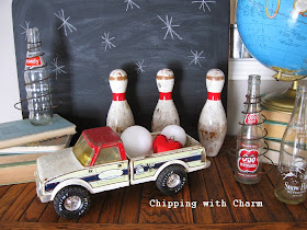 Chipping with Charm:  Toy Truck Valentine Vignette...http://chippingwithcharm.blogspot.com/