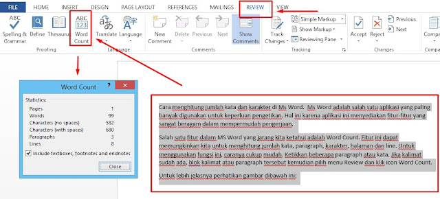Cara Menghitung Jumlah Kata dan Karakter di Ms Word Cara Menghitung Jumlah Kata dan Karakter di Ms Word
