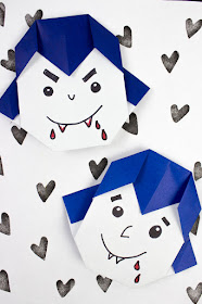 How to Fold Origami Vampire Faces- Super Easy Halloween Origami for kids!