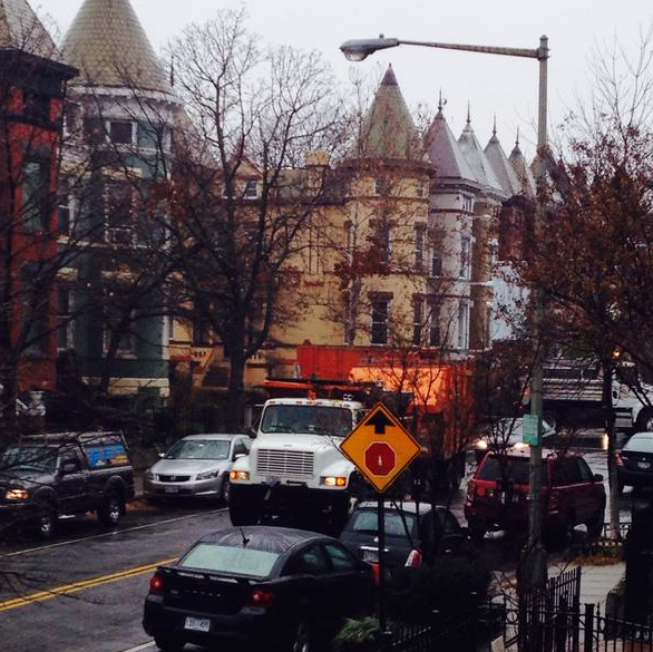 bloomingdale DC DPW leaf brigade in action on 1st Street NW