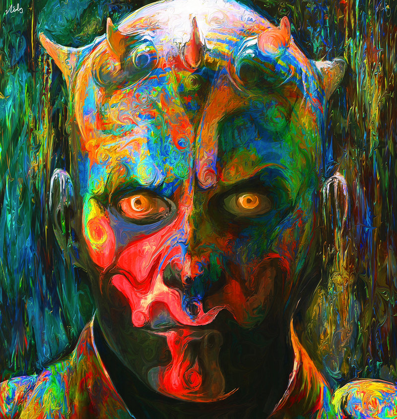 04-Darth-Maul-Sith-Lord-Star-Wars-Nicky-Barkla-Psychedelic-Celebrity-Portrait-Paintings-www-designstack-co