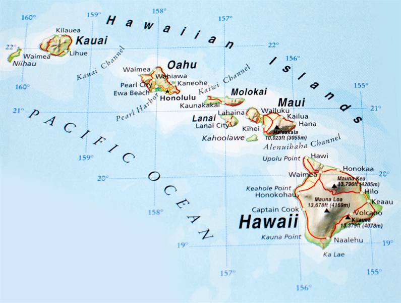 Hawaiian Islands Maps Pictures | Map of Hawaii Cities and Islands