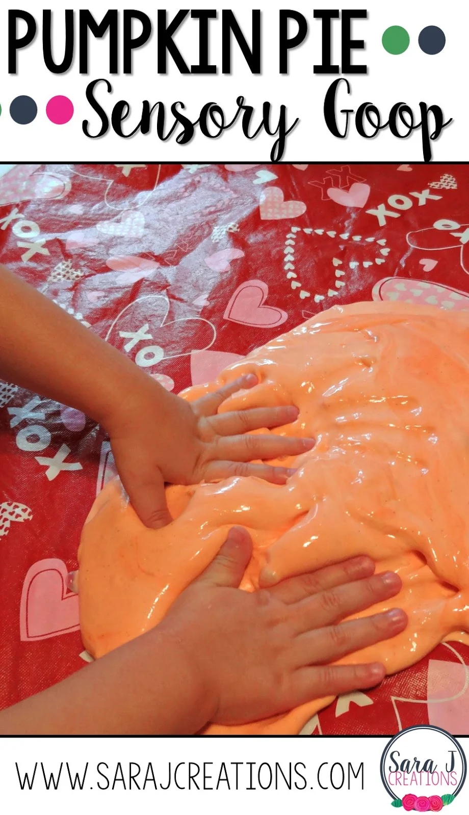 Pumpkin pie goop is sensory fun for kids of all ages!  Perfect for the fall!