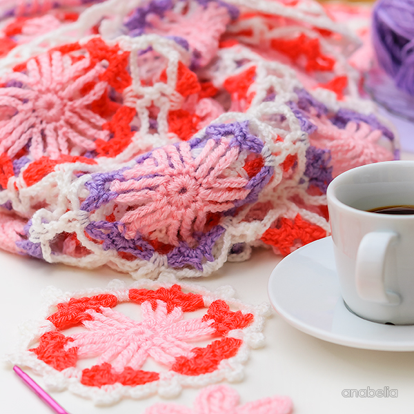 Hexagonal crochet motif by Anabelia Craft Design Hexagonal crochet motif by Anabelia Craft Design