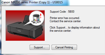 support code 5b00 canon mp237