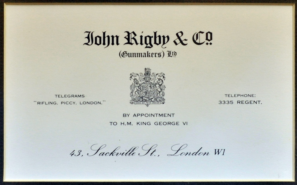 New site John Rigby & Co.. Gunmakers Ltd.. London.