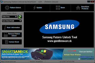 Samsung Pattern Unlock Tool By SmartGSM V.01 free Without Box http://www.gsmfirmware.tk/2017/05/Samsung-Pattern-Unlock-Tool.html