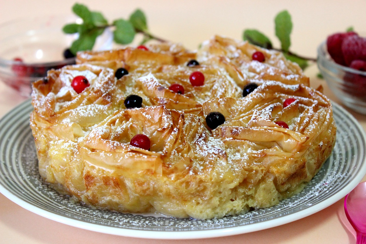 JULIA Y SUS RECETAS Ruffled milk pie. Pastel crujiente de natillas