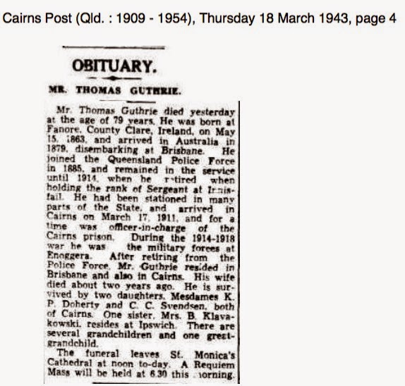 AS THEY WERE IRISH OBITUARIES