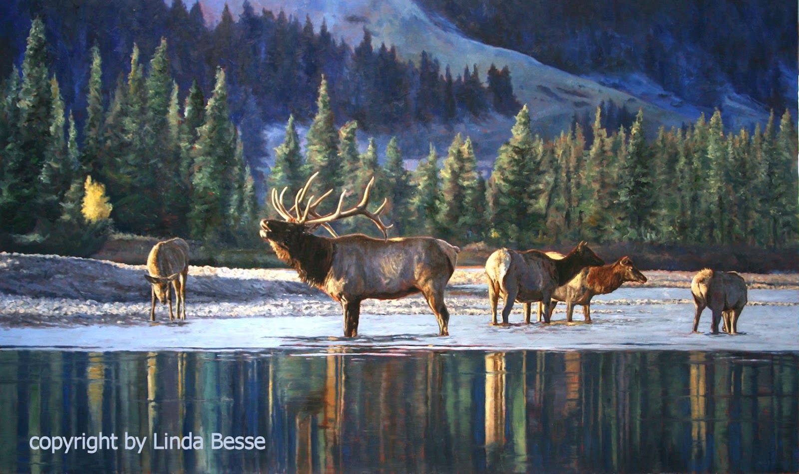 Besse Art Finished elk painting