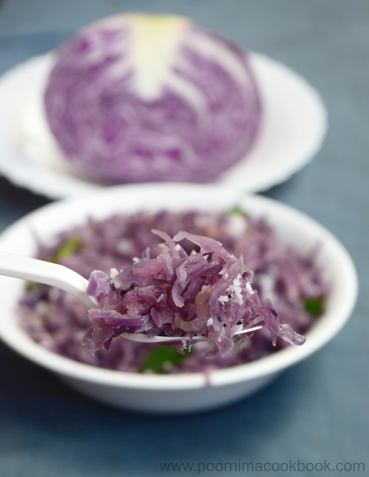 Poornima's Cook Book Purple Cabbage Poriyal / Purple Cabbage Stir fry South Indian Style