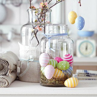 Flores y huevos de Pascua