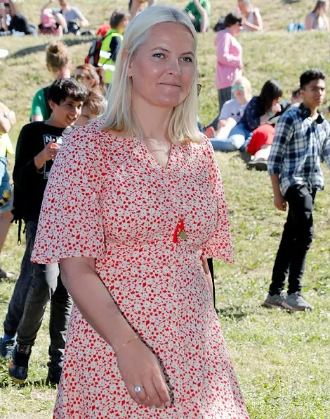 Crown Princess Mette-Marit wore a new cotton kitchen dress from ByTiMo. Crown Princess Mette-Marit is wearing a By Ti Mo dress