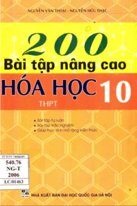 200 Bài Tập Nâng Cao Hóa Học 10 - Nguyễn Văn Thoại