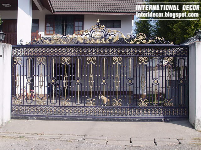 Modern Iron gate designs, glided black iron gate designs