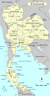 Mapa de Tailandia.