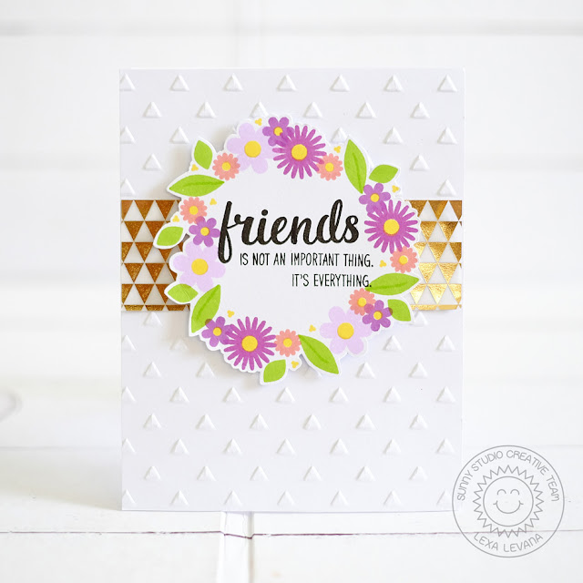 Sunny Studio Stamps: Friends & Family Floral Wreath Card by Lexa Levana